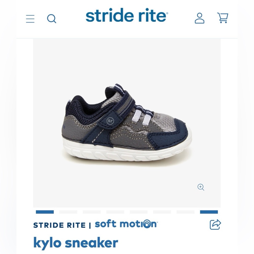 Stride Rite Soft Motion Kylo Sneaker - Navy and Gray